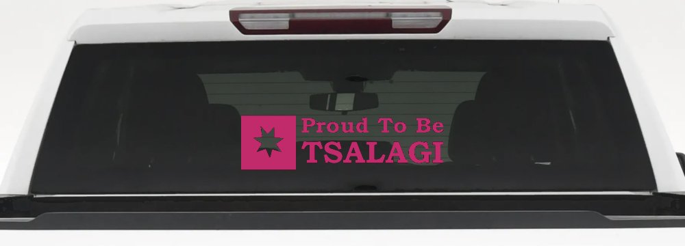 Proud To Be Tsalagi Cherokee Native American Indian Car or Truck Window Decal Sticker (Hot Pink)