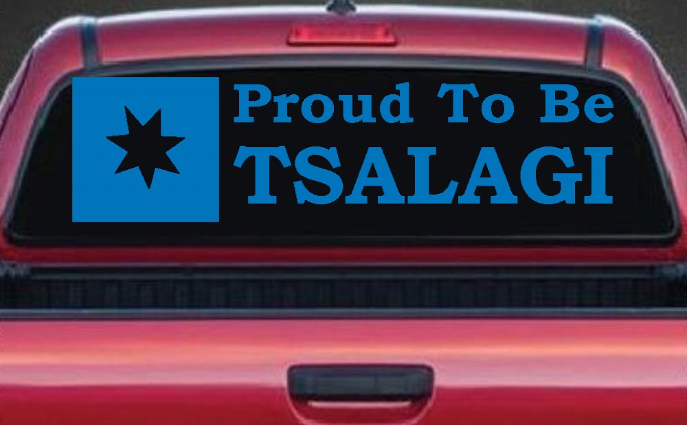 Proud To Be Tsalagi Cherokee Native American Indian Car or Truck Window Vinyl Decal Sticker (Sky Blue)