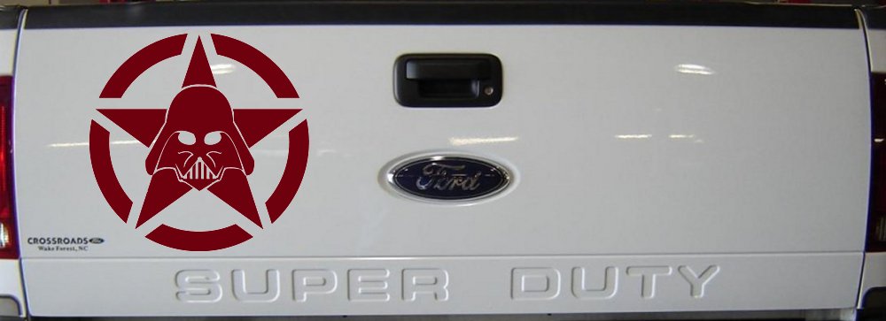 Darth Vader Star Wars Jeep Star Sci Fi Car or Truck Window Decal Sticker (Burgundy)