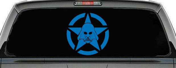 Darth Vader Star Wars Jeep Star Sci Fi Car or Truck Window Decal Sticker