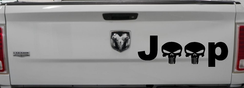 Jeep Punisher Skulls Off Road Car or Truck Window Vinyl Decal Sticker (Black)