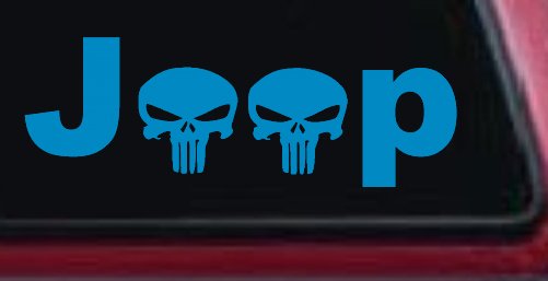 Jeep Punisher Skulls Off Road Car or Truck Window Decal Sticker (Blue)