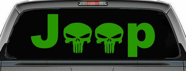 Jeep Punisher Skulls Off Road Car or Truck Window Decal Sticker