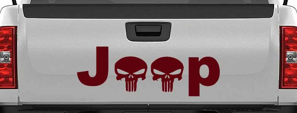 Jeep Punisher Skulls Off Road Car or Truck Window Vinyl Decal Sticker (Purple Red)