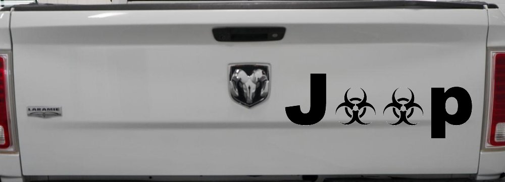Radio Active Bio Hazard Jeep Off Road Car or Truck Window Decal Sticker (Black)