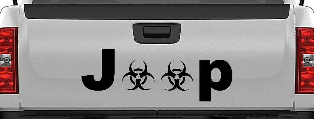 Radio Active Bio Hazard Jeep Off Road Car or Truck Window Vinyl Decal Sticker (Black)