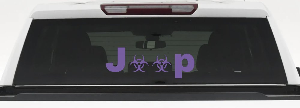Radio Active Bio Hazard Jeep Off Road Car or Truck Window Decal Sticker (Purple)