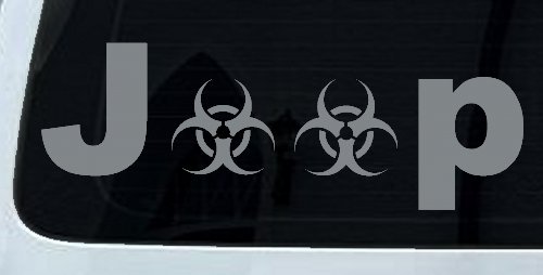 Radio Active Bio Hazard Jeep Off Road Car or Truck Window Decal Sticker (Telegrey)
