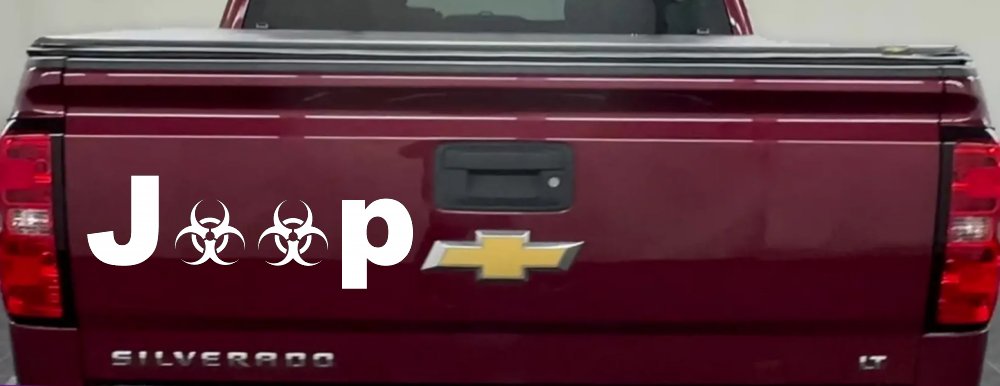 Radio Active Bio Hazard Jeep Off Road Car or Truck Window Decal Sticker (White)