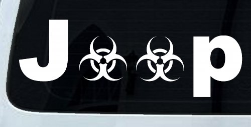Radio Active Bio Hazard Jeep Off Road Car or Truck Window Vinyl Decal Sticker (White)