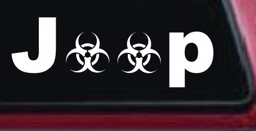 Radio Active Bio Hazard Jeep Off Road Car or Truck Window Decal Sticker (White)