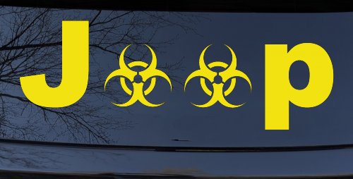 Radio Active Bio Hazard Jeep Off Road Car or Truck Window Decal Sticker (Yellow)