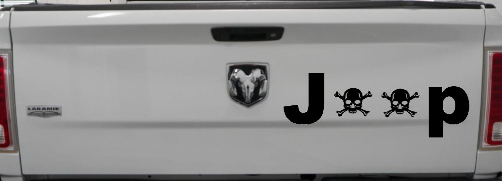 Jeep Skull Crossbones Off Road Car or Truck Window Vinyl Decal Sticker (Black)