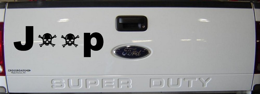 Jeep Skull Crossbones Off Road Car or Truck Window Vinyl Decal Sticker (Black)