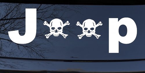 Jeep Skull Crossbones Off Road Car or Truck Window Decal Sticker