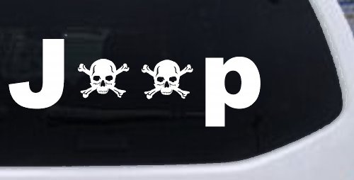 Jeep Skull Crossbones Off Road Car or Truck Window Decal Sticker