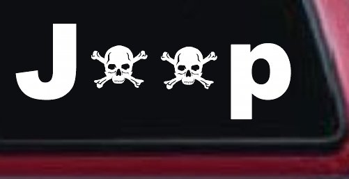 Jeep Skull Crossbones Off Road Car or Truck Window Decal Sticker