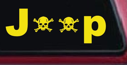 Jeep Skull Crossbones Off Road Car or Truck Window Decal Sticker