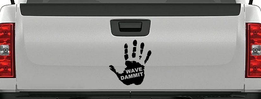Wave Dammit Muddy Hand Off Road Car or Truck Window Decal Sticker