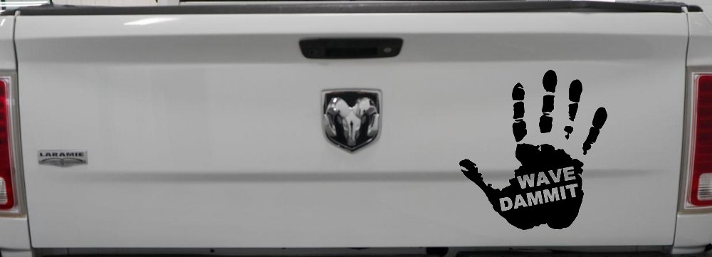 Wave Dammit Muddy Hand Off Road Car or Truck Window Decal Sticker