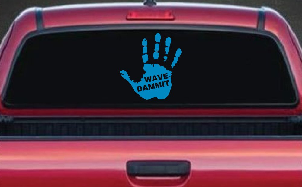 Wave Dammit Muddy Hand Off Road Car or Truck Window Decal Sticker