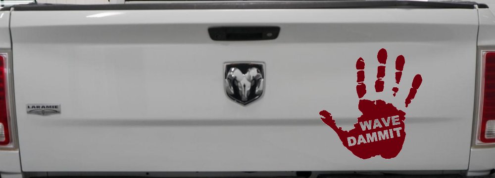 Wave Dammit Muddy Hand Off Road Car or Truck Window Decal Sticker