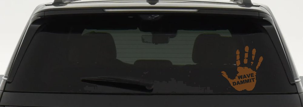 Wave Dammit Muddy Hand Off Road Car or Truck Window Decal Sticker