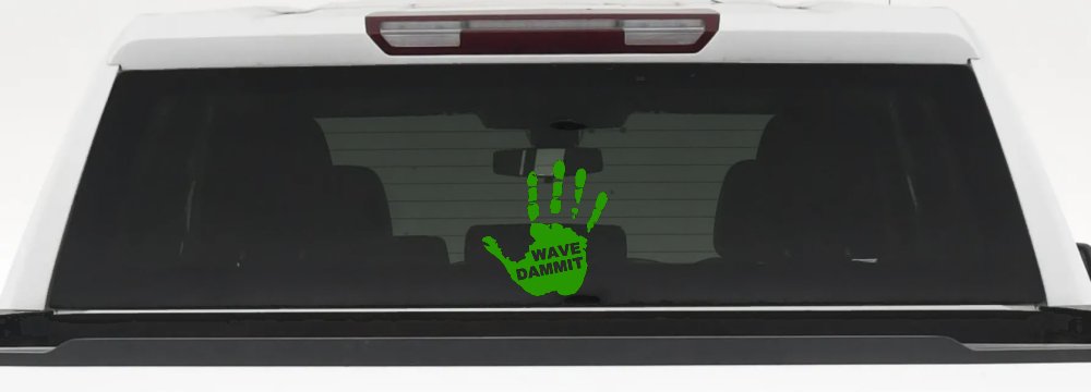 Wave Dammit Muddy Hand Off Road Car or Truck Window Decal Sticker