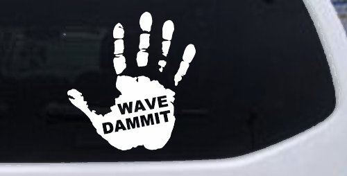 Wave Dammit Muddy Hand Off Road Car or Truck Window Decal Sticker