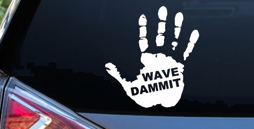 Wave Dammit Muddy Hand Off Road Car or Truck Window Decal Sticker