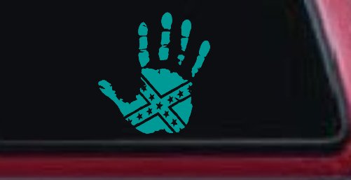 Muddy Dirty Hand Wave Confederate Rebel Flag Off Road Car or Truck Window Decal Sticker
