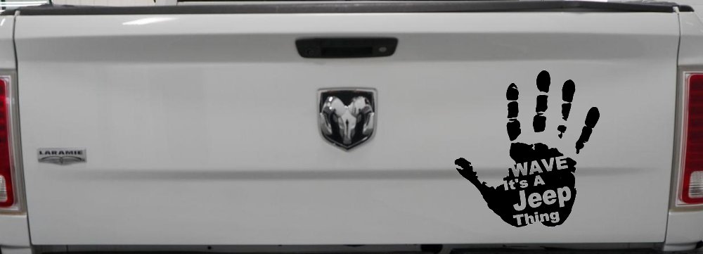 Wave Its A Jeep Thing Muddy Dirty Hand Off Road Car or Truck Window Decal Sticker (Black)
