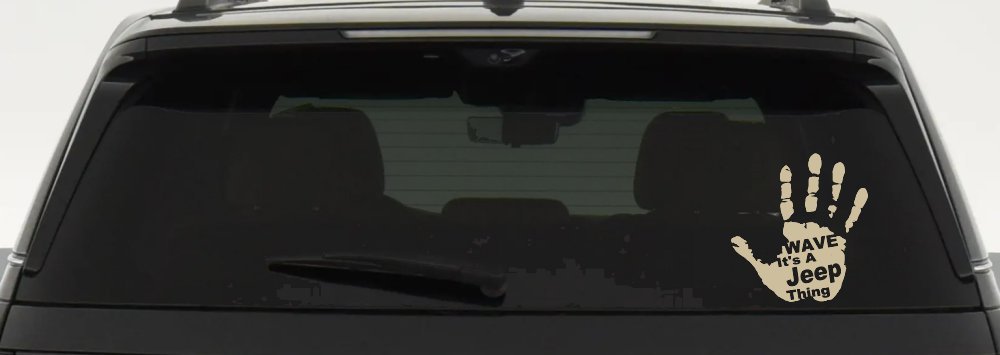 Wave Its A Jeep Thing Muddy Dirty Hand Off Road Car or Truck Window Decal Sticker