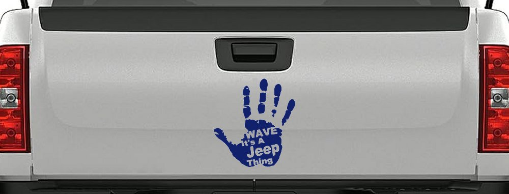 Wave Its A Jeep Thing Muddy Dirty Hand Off Road Car or Truck Window Vinyl Decal Sticker (Navy)