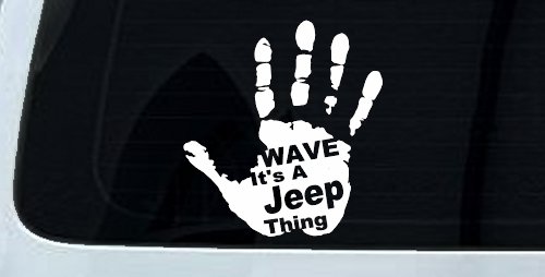 Wave Its A Jeep Thing Muddy Dirty Hand Off Road Car or Truck Window Decal Sticker