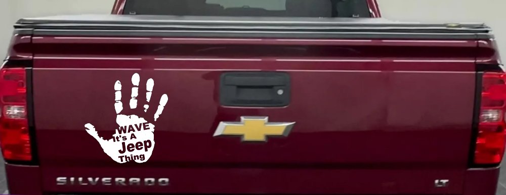 Wave Its A Jeep Thing Muddy Dirty Hand Off Road Car or Truck Window Decal Sticker (White)