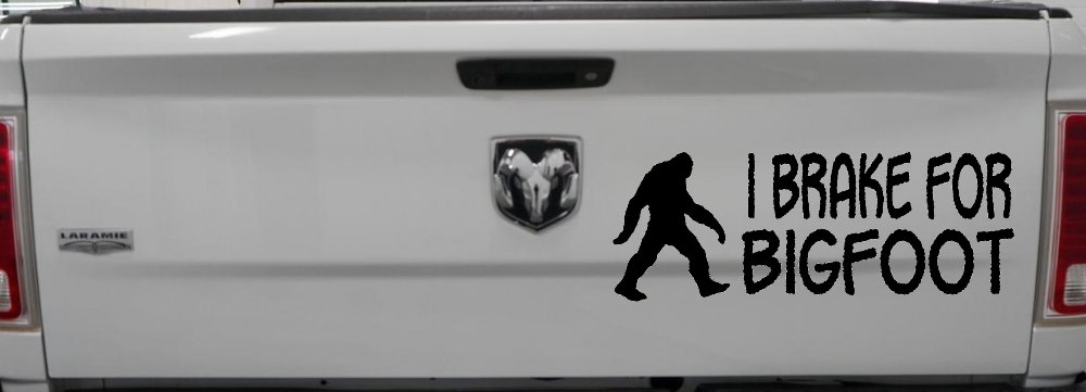 I Brake For BigFoot Car or Truck Window Vinyl Decal Sticker (Black)