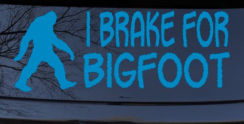 I Brake For BigFoot Car or Truck Window Decal Sticker (Blue)