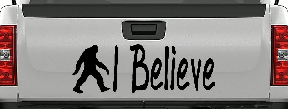 I Believe BigFoot Car or Truck Window Decal Sticker (Black)