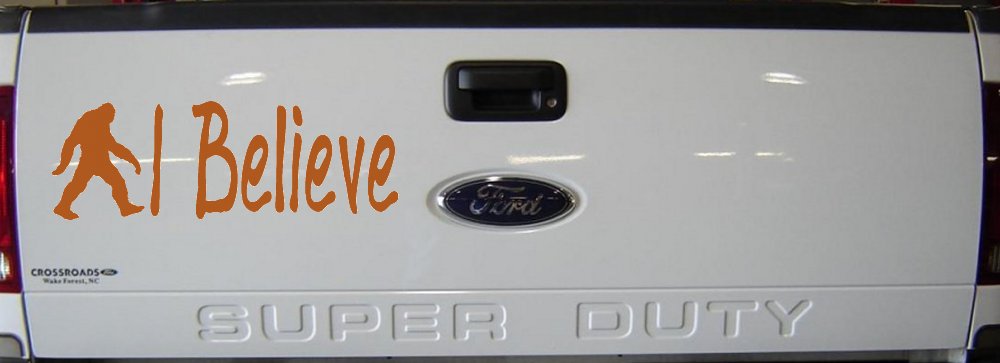 I Believe BigFoot Car or Truck Window Decal Sticker (Nut Brown)