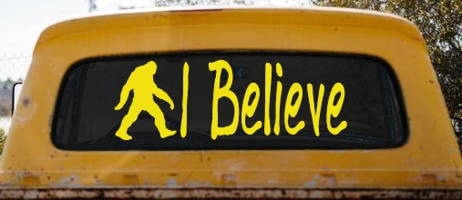 I Believe BigFoot Car or Truck Window Decal Sticker