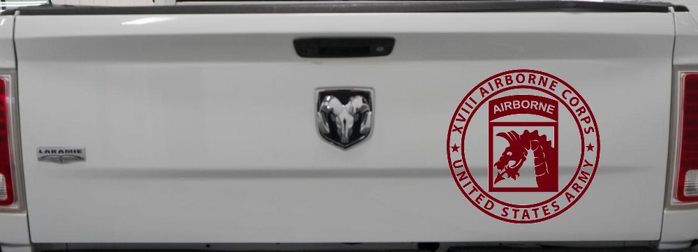 XVIII Blue Dragons AirBorne Military Car or Truck Window Decal Sticker