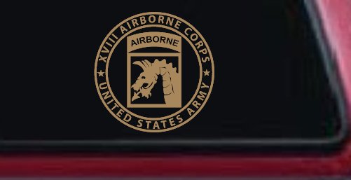 XVIII Blue Dragons AirBorne Military Car or Truck Window Decal Sticker (Light Brown)