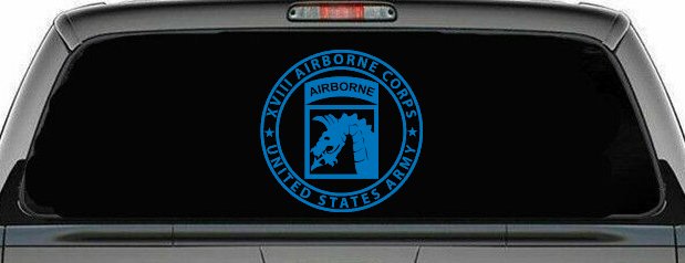 XVIII Blue Dragons AirBorne Military Car or Truck Window Decal Sticker