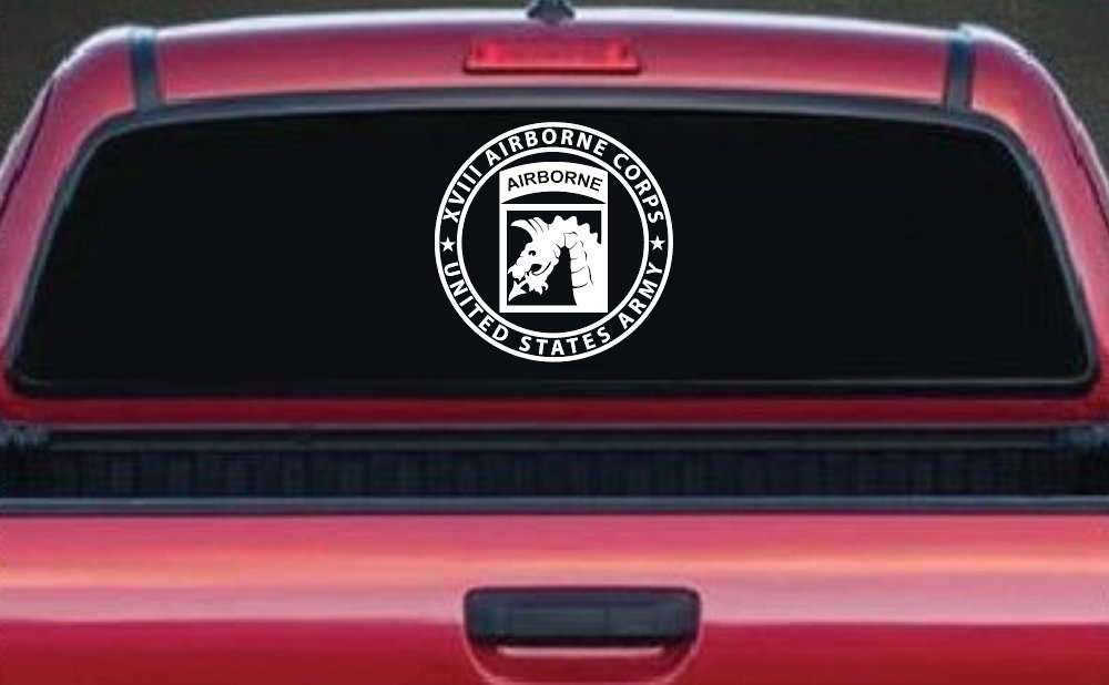 XVIII Blue Dragons AirBorne Military Car or Truck Window Decal Sticker