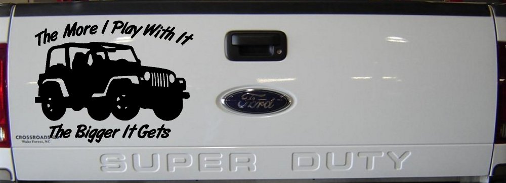The More I Play With It The Bigger It Gets Jeep Off Road Car or Truck Window Decal Sticker