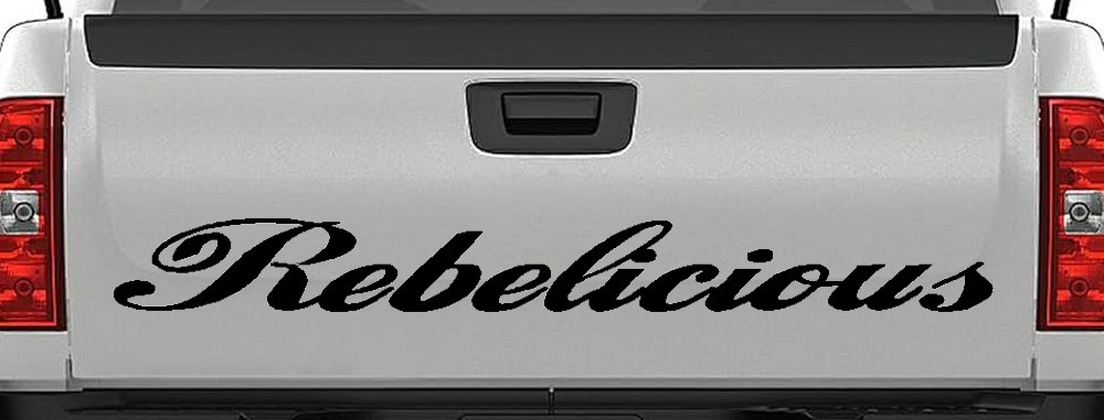 Rebelicious  Country Car or Truck Window Decal Sticker (Black)