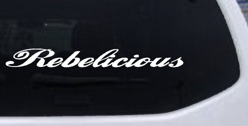 Rebelicious  Country Car or Truck Window Decal Sticker (White)