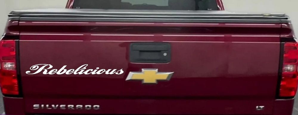 Rebelicious  Country Car or Truck Window Decal Sticker (White)