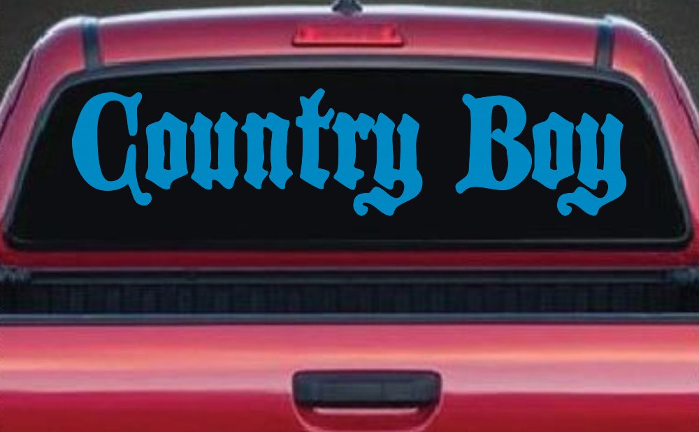 Country Boy Car or Truck Window Decal Sticker (Blue)